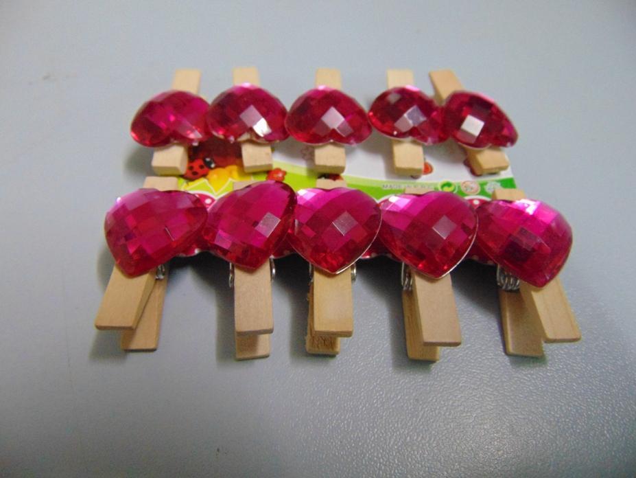 Mollette cuore sfaccettato - Sconti per Fioristi e Aziende - x 10  In 6 colori