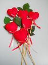 Cuoricini red velvet steccati cm.5 conf. x 6 Articolo per San Valentino - Sconti per Fioristi e Aziende