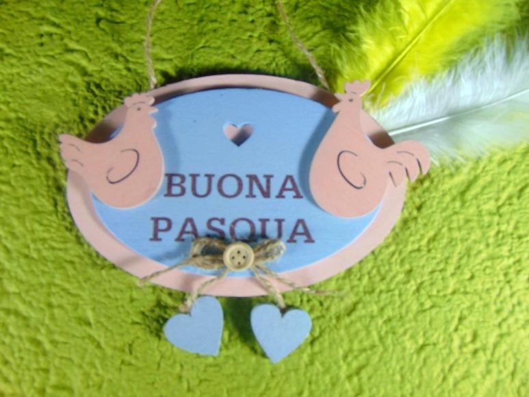 Ovalina Pasquale in legno H 20 - Sconti per Fioristi e Aziende