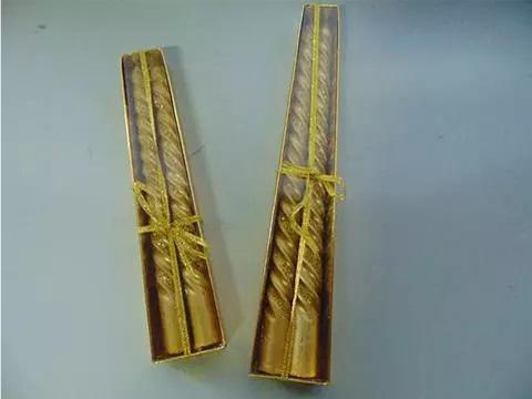 Candele Torciglione x 2 - Sconti per Fioristi e Aziende - H 20 e 25 glitterati   Oro/Rosso/Argento