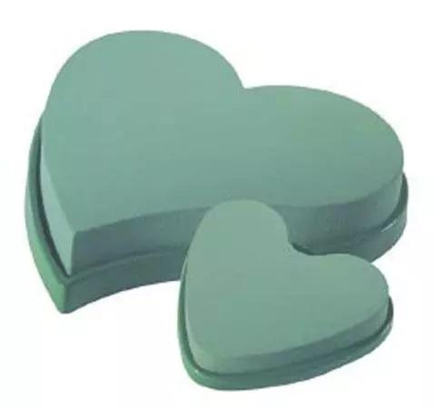 Cuore di spugna cm.30 x 2 Pz  -Articolo tecnico per Fioristi - Ydro con Base in plastica