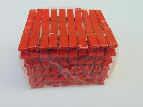 Mollette legno cm. 3,5 naturali e colorati Conf. 100 pezzi