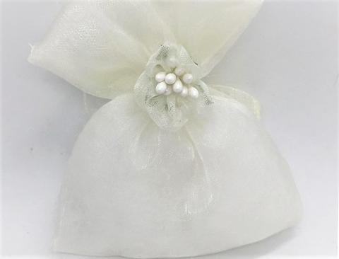 Sacchetto Portaconfetti cm. 7,5 x 10 in Organza con tirante - Sconti per Fioristi e Aziende