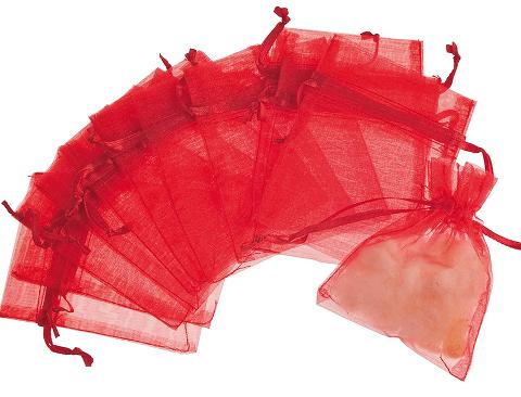 Sacchetto Laurea Rosso cm. 8,5x 3,5 in organza - Sconti per Fioristi e Aziende e Wedding