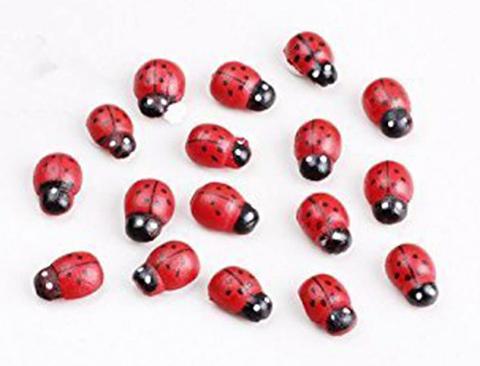 Coccinelle Rosse in legno mm.13 - mm.18 - mm. 25 - Sconti per Fioristi e Aziende