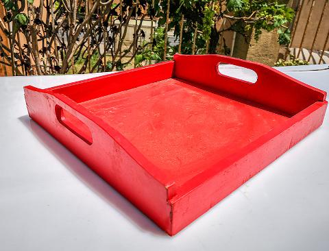 Vassoio cm 33x33 con manici in legno Sconti per Fioristio e Aziende