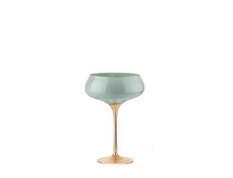 Coppe Martini e Coppe Bombate in Vetro Verde/Oro Linea Ticino Sconti per Fioristi, Wedding e Aziende