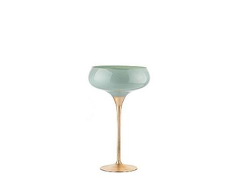 Coppe Martini e Coppe Bombate in Vetro Verde/Oro Linea Ticino Sconti per Fioristi, Wedding e Aziende