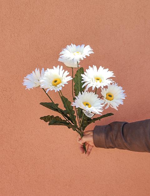 Gerbera Artificiale Bush x 8 in poliester - Sconti per Fioristi e Aziende - In poliestere