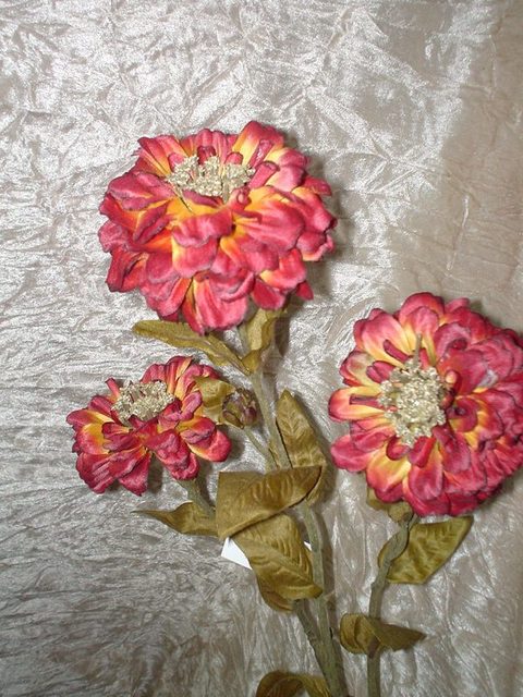 Zinnia Artificiale x 3 H 80  - Sconti per Fioristi e Aziende -  In poliestere