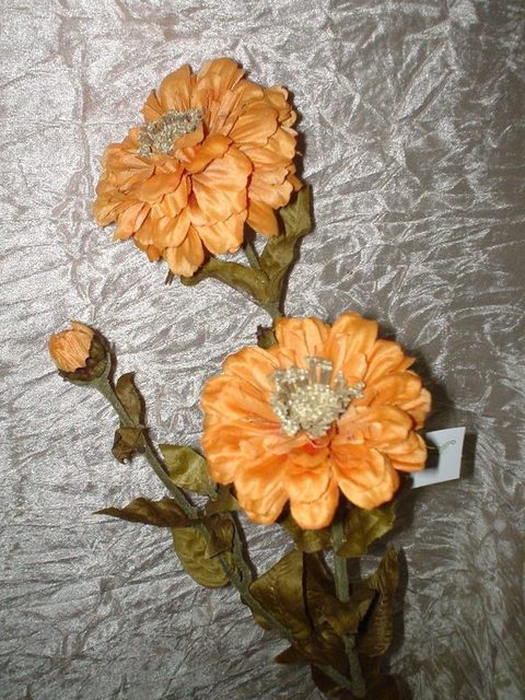 Zinnia Artificiale x 3 H 80  - Sconti per Fioristi e Aziende -  In poliestere