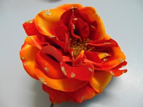 Rosa Artificiale Velluto - Sconti per Fioristi e Aziende . -  Rosso o Flamè