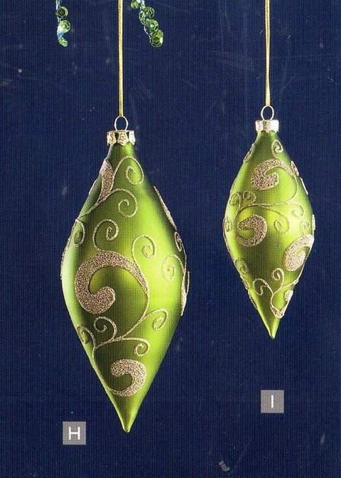 Pendente a Goccia x 4   - Sconti per Fioristi e Aziende - in vetro decoro oro Verde e Turchese