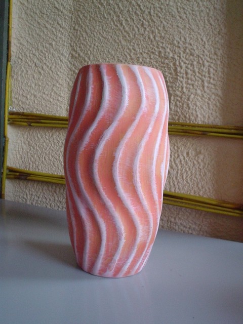 Vaso Arancione H 21 e H 27 Ceramica a Torciglione - Sconti per Fioristi e Aziende