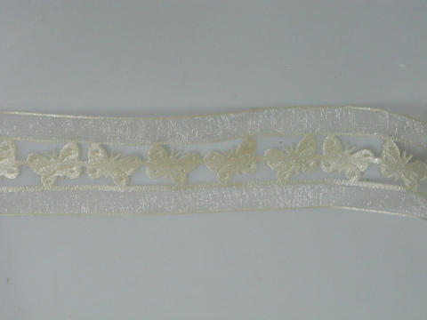 Nastro Farfalle H 38 x 10 mt in Organza Fustellata - Sconti per Fioristi e Aziende