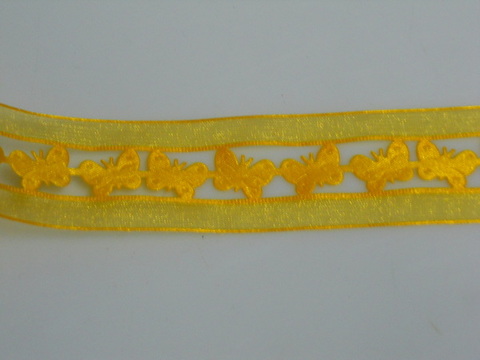 Nastro Farfalle H 38 x 10 mt in Organza Fustellata - Sconti per Fioristi e Aziende
