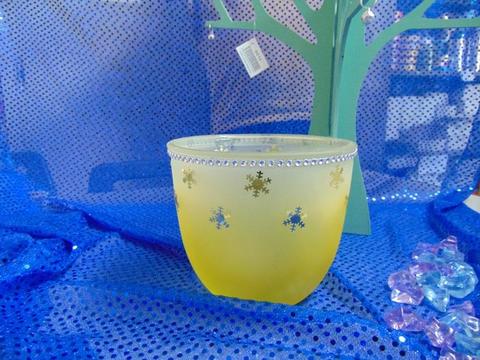 Porta vaso in vetro satinato giallo in due modelli - Sconti per Fioristi e Aziende