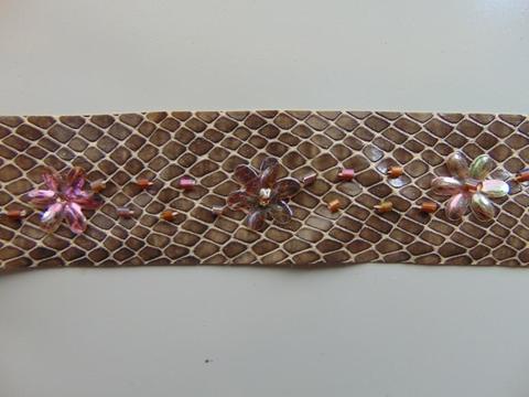 Passamaneria cobra con fiori metal cuciti - Sconto per Fioristi e Aziende