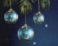 Palline di Natale x 4 in Vetro - Sconti per Fioristi e Aziende - decoro oro Verde e Turchese