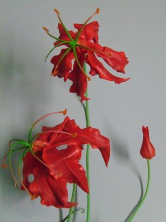 Gloriosa x 3 Artificiale H 130  - Sconti per Fioristi e Aziende . - In Flormatik