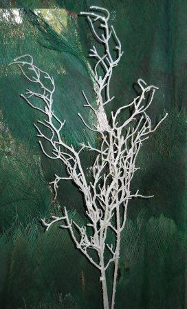 Curly bianco glitterato H 78  - Sconti per Fioristi e Aziende - Artificiale in gomma