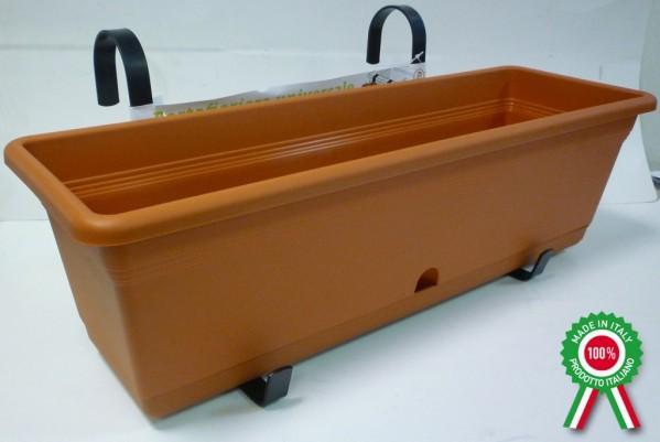 Balconetta color terracotta  - Sconti per Fioristi e Aziende - in plastica con riserva