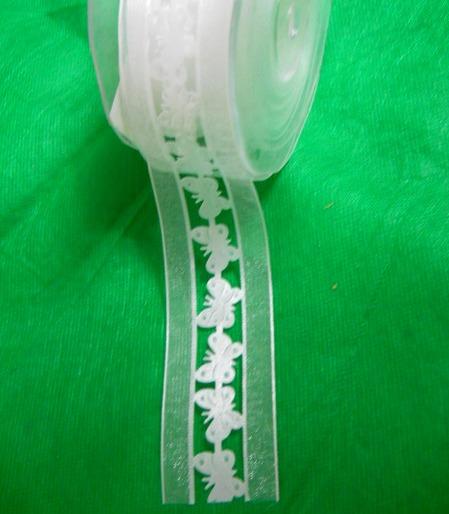 Nastro Organza Farfalle H 38  - Sconti per Fioristi e Aziende - Natro fustellato da 10 metri
