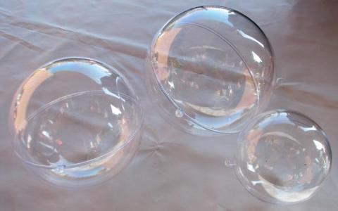 Sfere plexiglass Ø 6 - 7 cm. trasparente Confezione da 25 pezzi