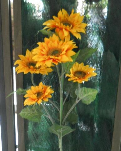 Girasole Artificiale x 5 H 160 Large Stem - Sconti per Fioristi e Aziende .