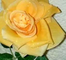 Rosa aperta con rugiada  Artificiale in poliestere - Sconti per Fioristi e Aziende .