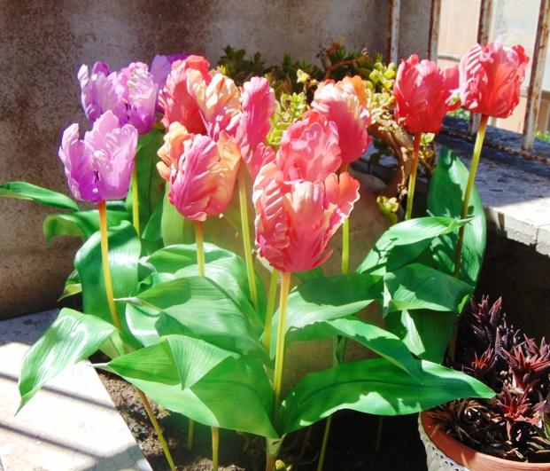 Tulipano Pappagallo Artificiale in poliestere - Sconti per Fioristi e Aziende .