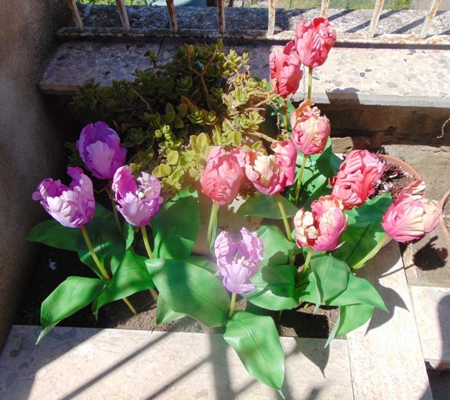 Tulipano Pappagallo Artificiale in poliestere - Sconti per Fioristi e Aziende .