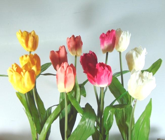 Tulipano Olandese Artificiale H 40 in poliestere - Sconti per Fioristi e Aziende .