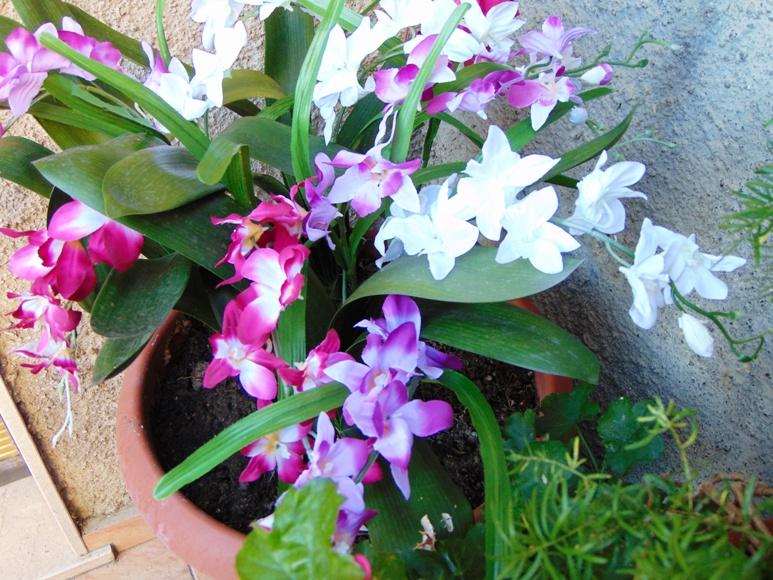 Orchidea Artificiale x 7 H 60 - Sconti per Fioristi e Aziende . in polyester
