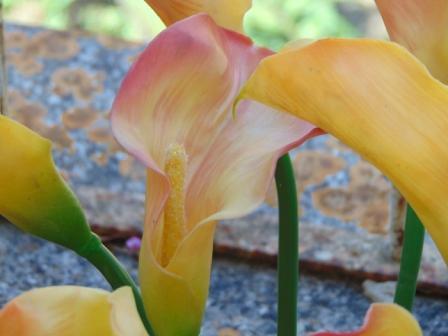 Calla singola in gomma H 60 - Sconti per Fioristi e Aziende .