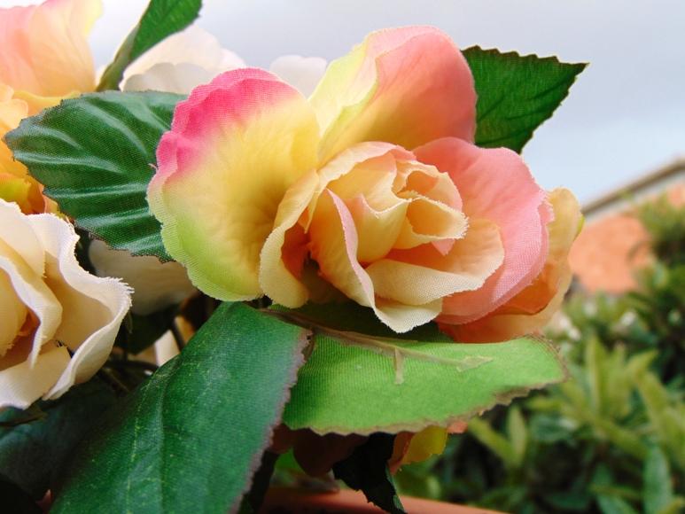 Rosa Open Bush x 15 Artificiale  - Sconti per Fioristi e Aziende - in poliestere