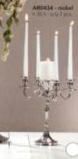 Candelabro H 33 a 5 luci  - Sconti per Fioristi e Aziende . - Argento Nichel