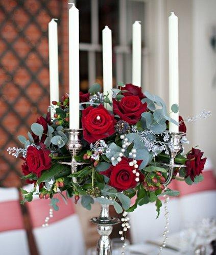 Candelabro H 33 a 5 luci  - Sconti per Fioristi e Aziende . - Argento Nichel