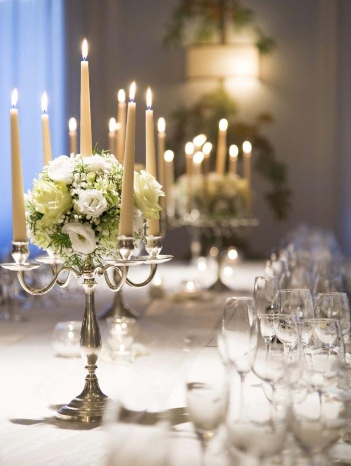 Candelabro H 33 a 5 luci  - Sconti per Fioristi e Aziende . - Argento Nichel