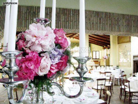 Candelabro H 33 a 5 luci  - Sconti per Fioristi e Aziende . - Argento Nichel