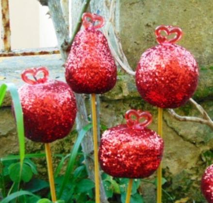 Frutta steccata e glitterata  - Sconti per Fioristi e Aziende - Pera - Mela - arancia - Melograno