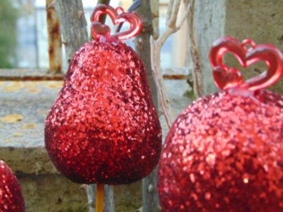 Frutta steccata e glitterata  - Sconti per Fioristi e Aziende - Pera - Mela - arancia - Melograno