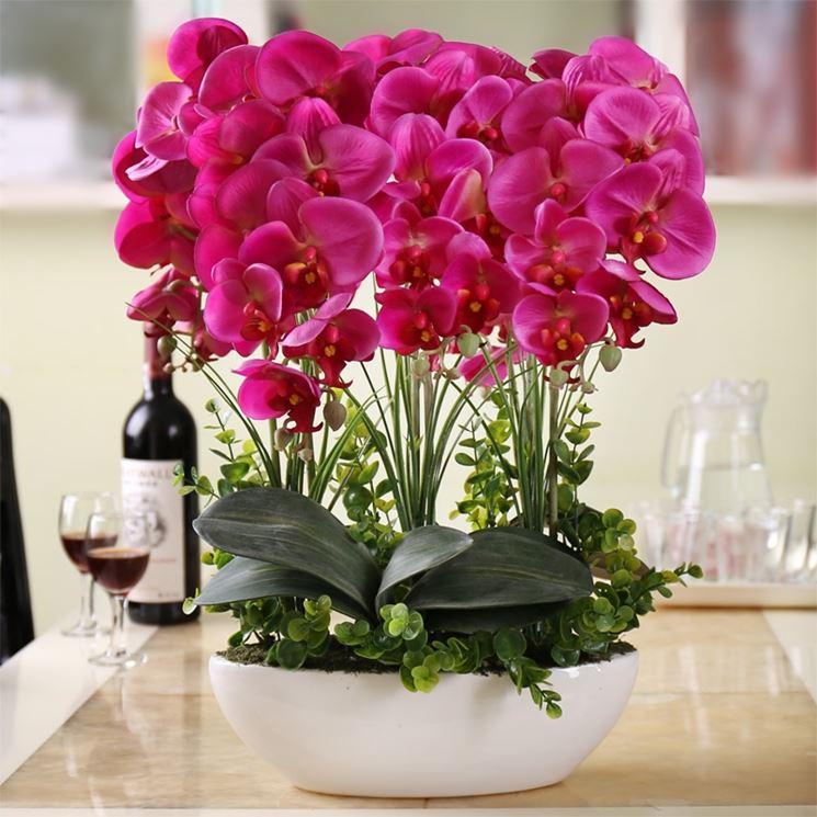 Oncidium cm. 20 con 5 foglie - Sconti per Fioristi e Aziende . - in poliestere con radici