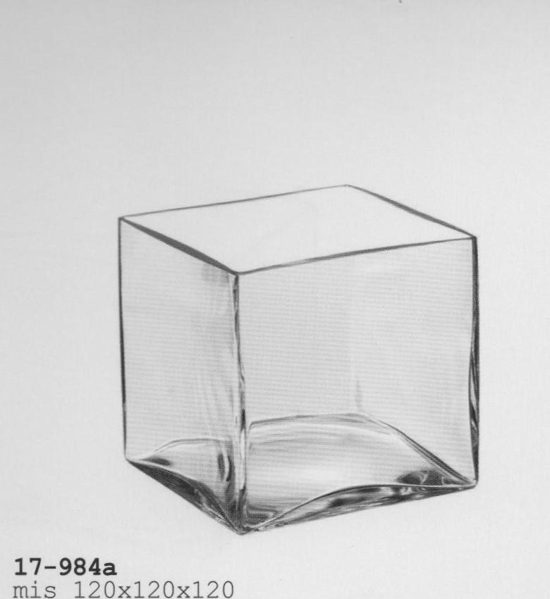 Vaso Cubo In Vetro, 12x12x12 Cm, Colore Assortito (bianco, Nero, Verde, Rosso)