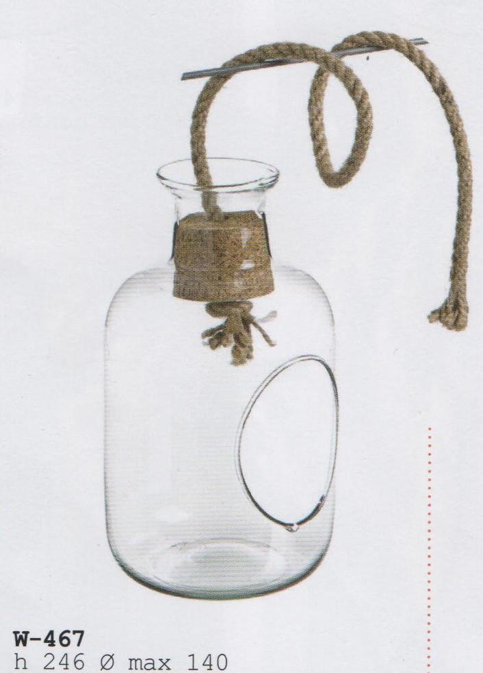 Ampolla Vetro da Appendere con cordino H 24 dm.14 - Sconti per