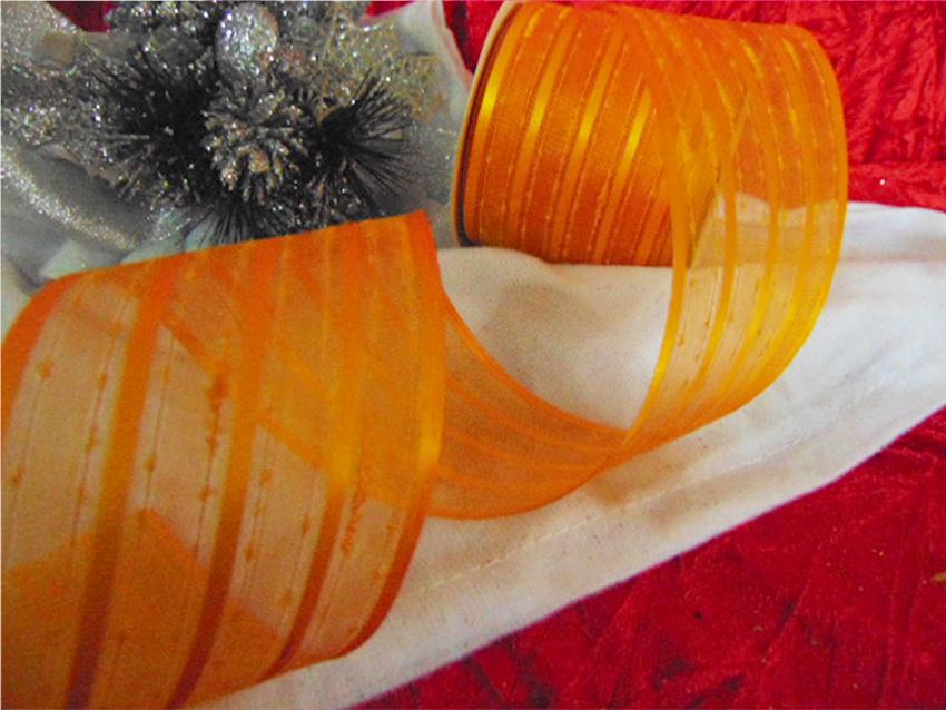 Nastro Organza Rigato H 55   - Sconti per Fioristi e Aziende - Rotolo da 10 metri