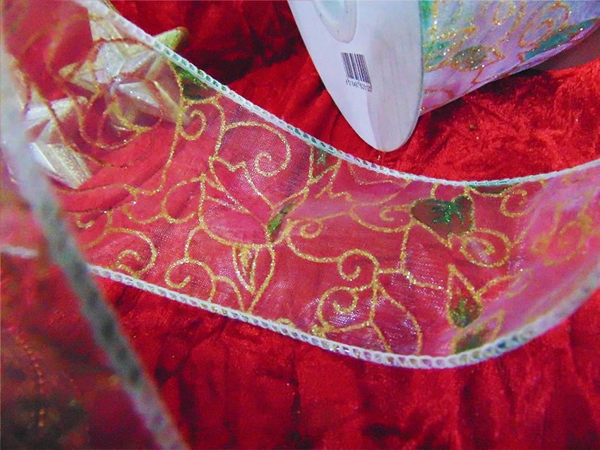 Nastro Organza glitter oro  - Sconti per Fioristi e Aziende - Rotolo H 60 da 25 Yds