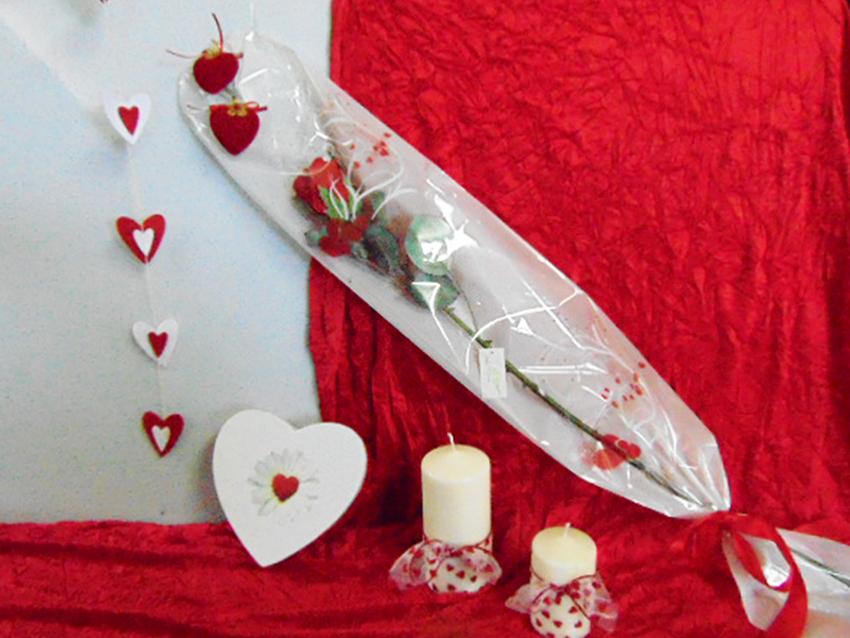 Busta per rose H 16 x 100 - Confezione da 100 buste - Stampa cuori + f/Argento