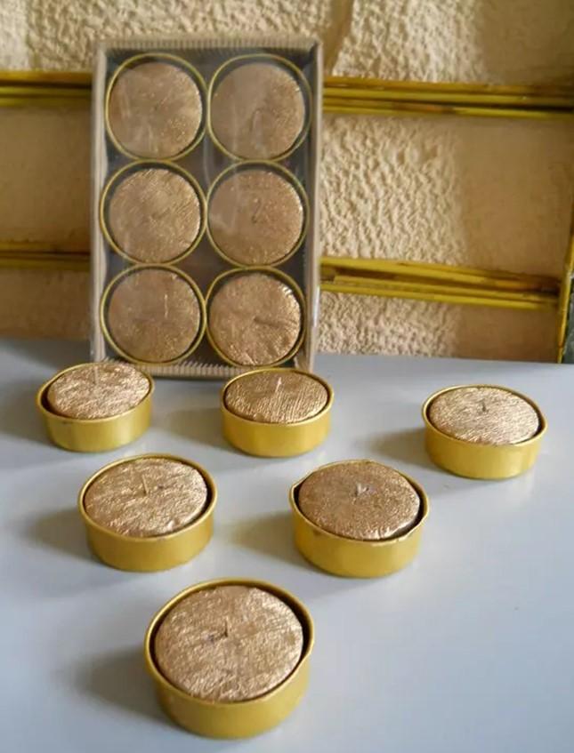 Candele Dolcetti  x 6 oro - Sconti per Fioristi e Aziende - con base in metalle