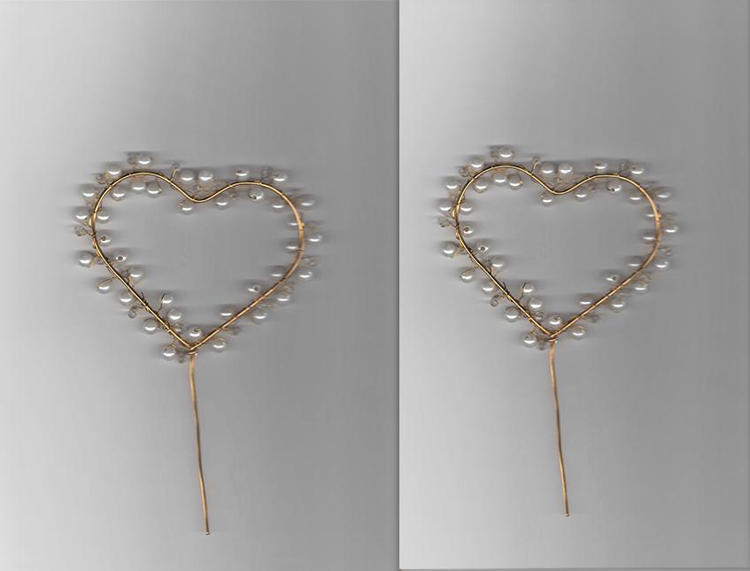 Cuore Oro con perline H 18 dm. 12 - Sconti per Fioristi e Aziende